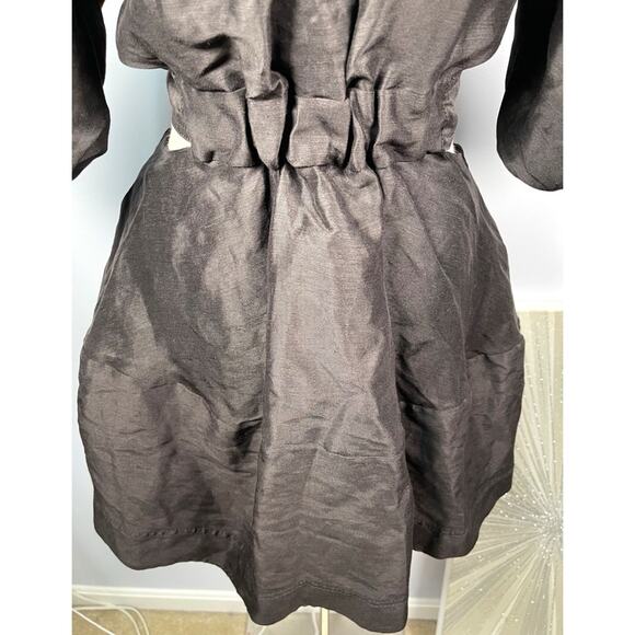 Aje Mimosa Puff Sleeve Cutout Black Onyx Mini Dress Size 6 - Picture 6 of 12